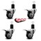 Service Caster 3'' Black Poly Swivel 1-3/4'' Expanding Stem Caster Set Total Lock Brake, 4PK SCC-EXTTL20S314-PPUB-BLK-134-4 - alternate 3